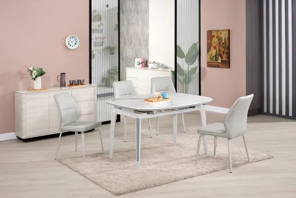 馬凱4尺多功能玻璃餐桌