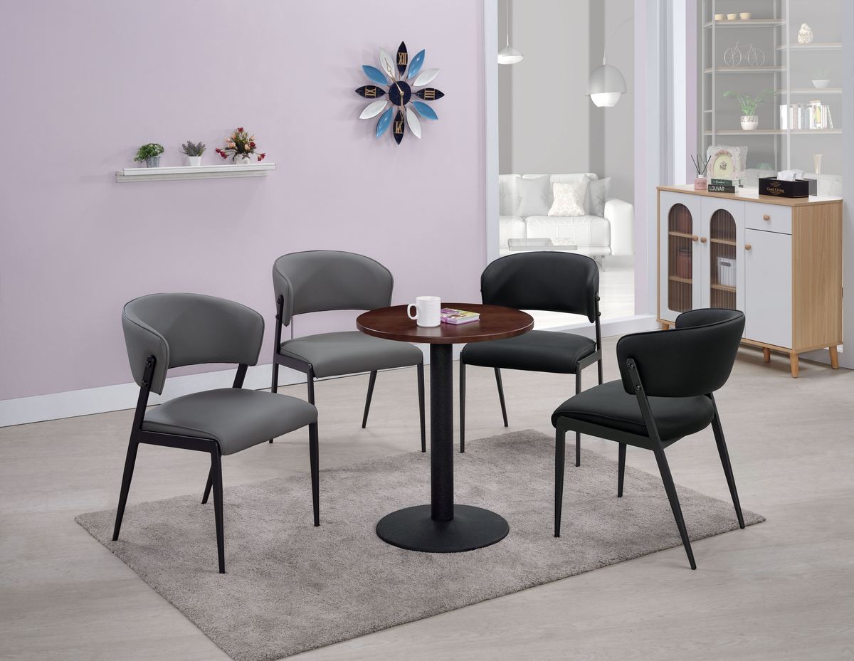 霍特爾胡桃色2尺實木圓型商業桌