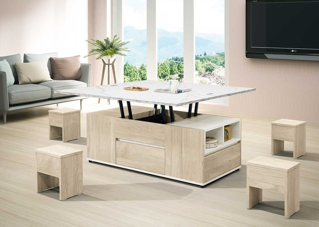 艾琳4×4尺多功能升降茶几