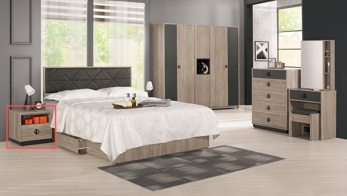 費納1.5尺床頭櫃