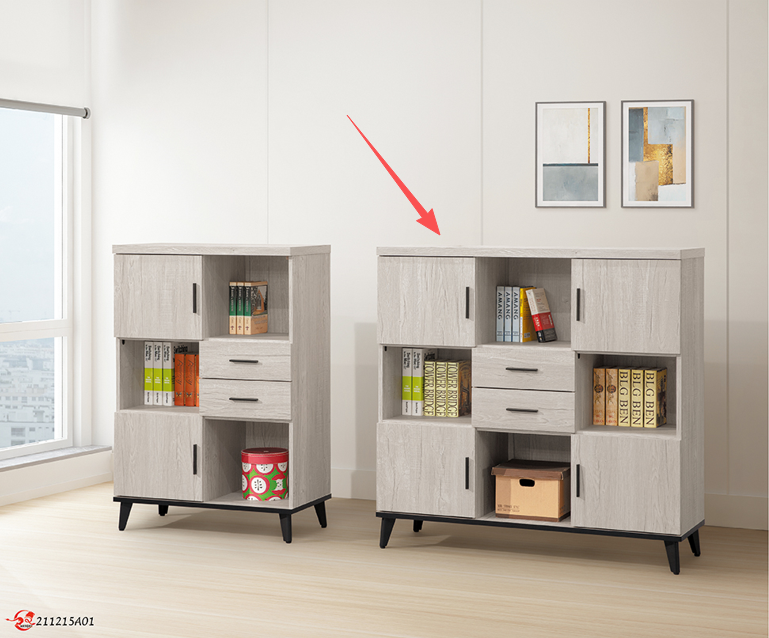 麥莉雅白橡木4×4尺多用途櫃