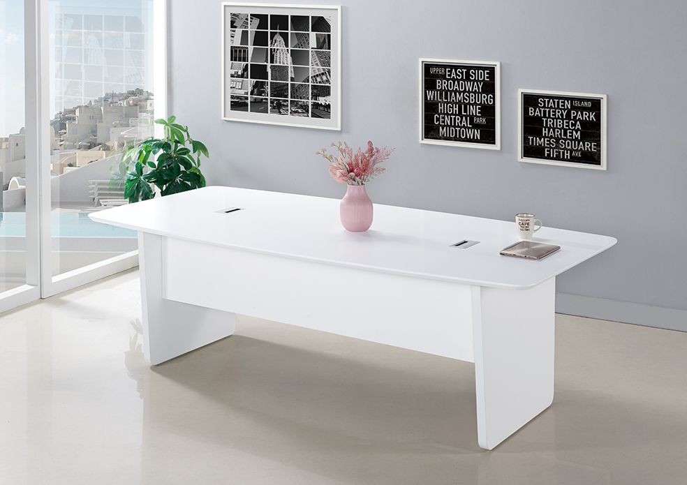 白色8尺會議桌