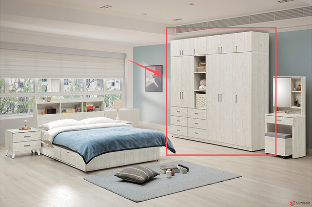 艾薇兒淺橡木8尺衣櫥組