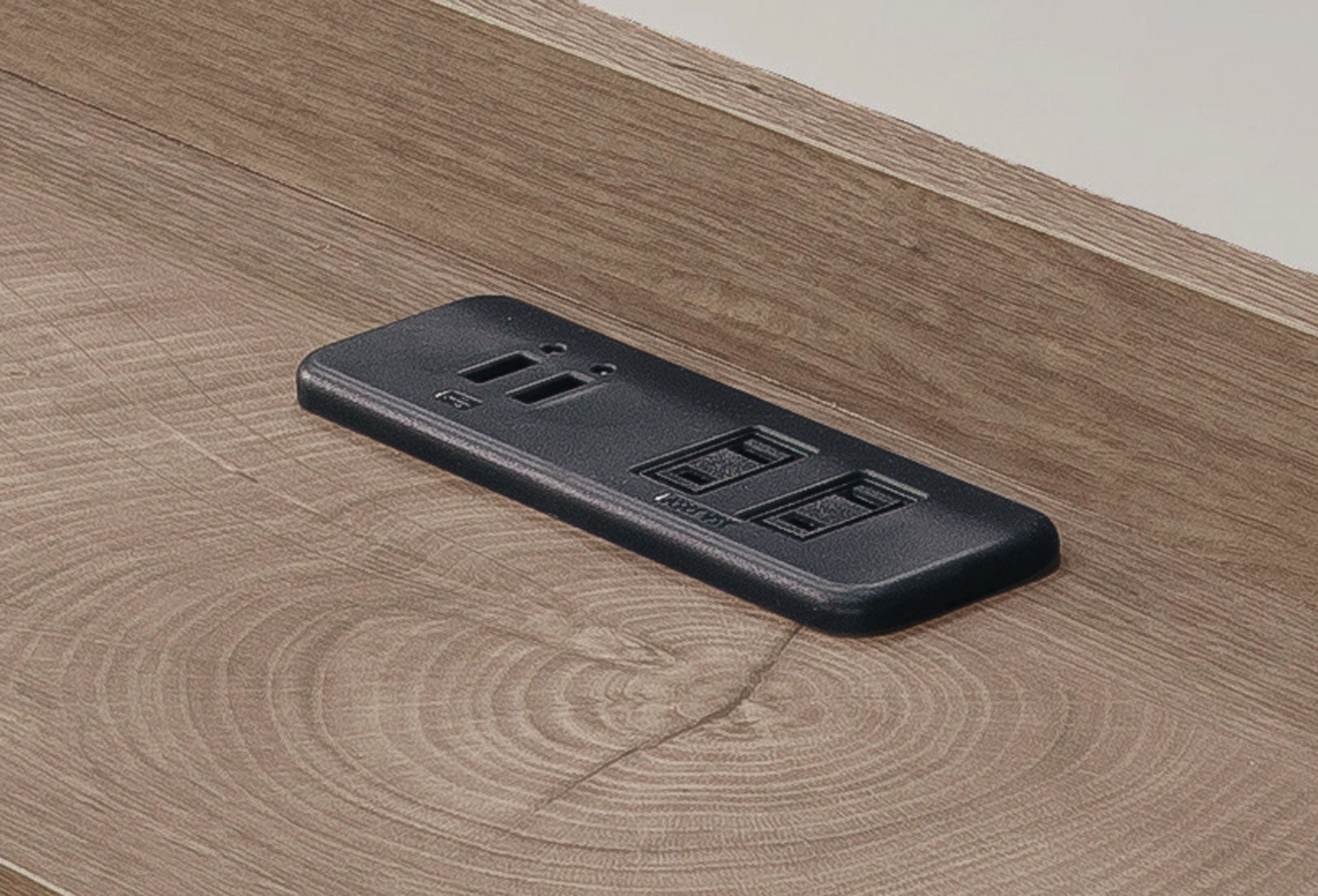 杜恩橡木白床頭箱+USB(5尺、6尺可選) 2